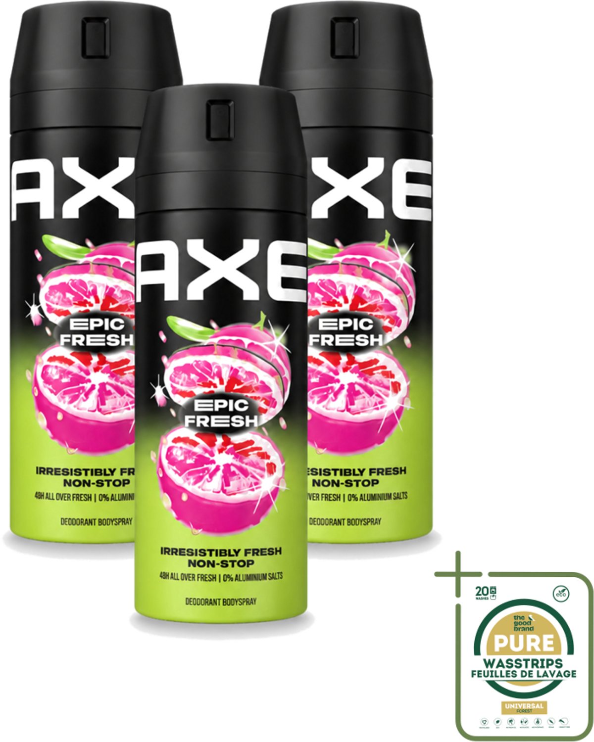 3 x Axe – Deodorant Spray – Epic Fresh – 150 ml - Axe Deodorant Spray - Epic Fresh - Zweetgeur Bestrijding - Langdurige Frisheid - Energieke Geur