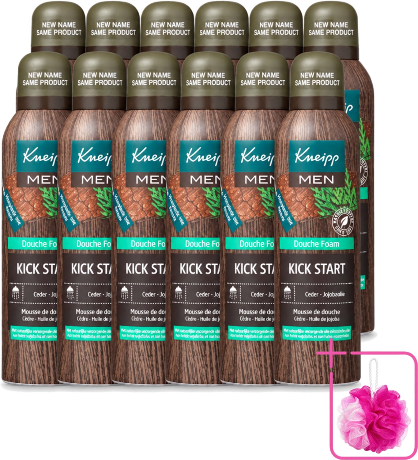 12 x Kneipp - Douchefoam - Ceder & Jojobaolie - Verzorgend - Vegan - 200 ml - Bulkverpakking - Douchefoam - Douchemop - Ceder