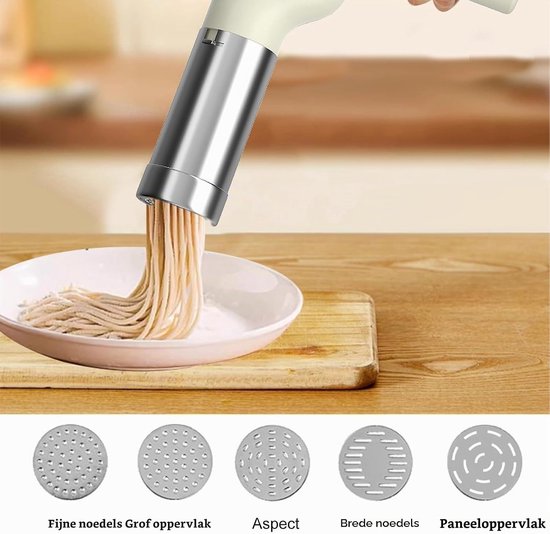 Handmatige Elektrische Pastamaker met 50ml Capaciteit, Draadloze Noodle Maker met 5 Persmallen voor Thuisgebruik en Keukenaccessoires — afbeelding 4
