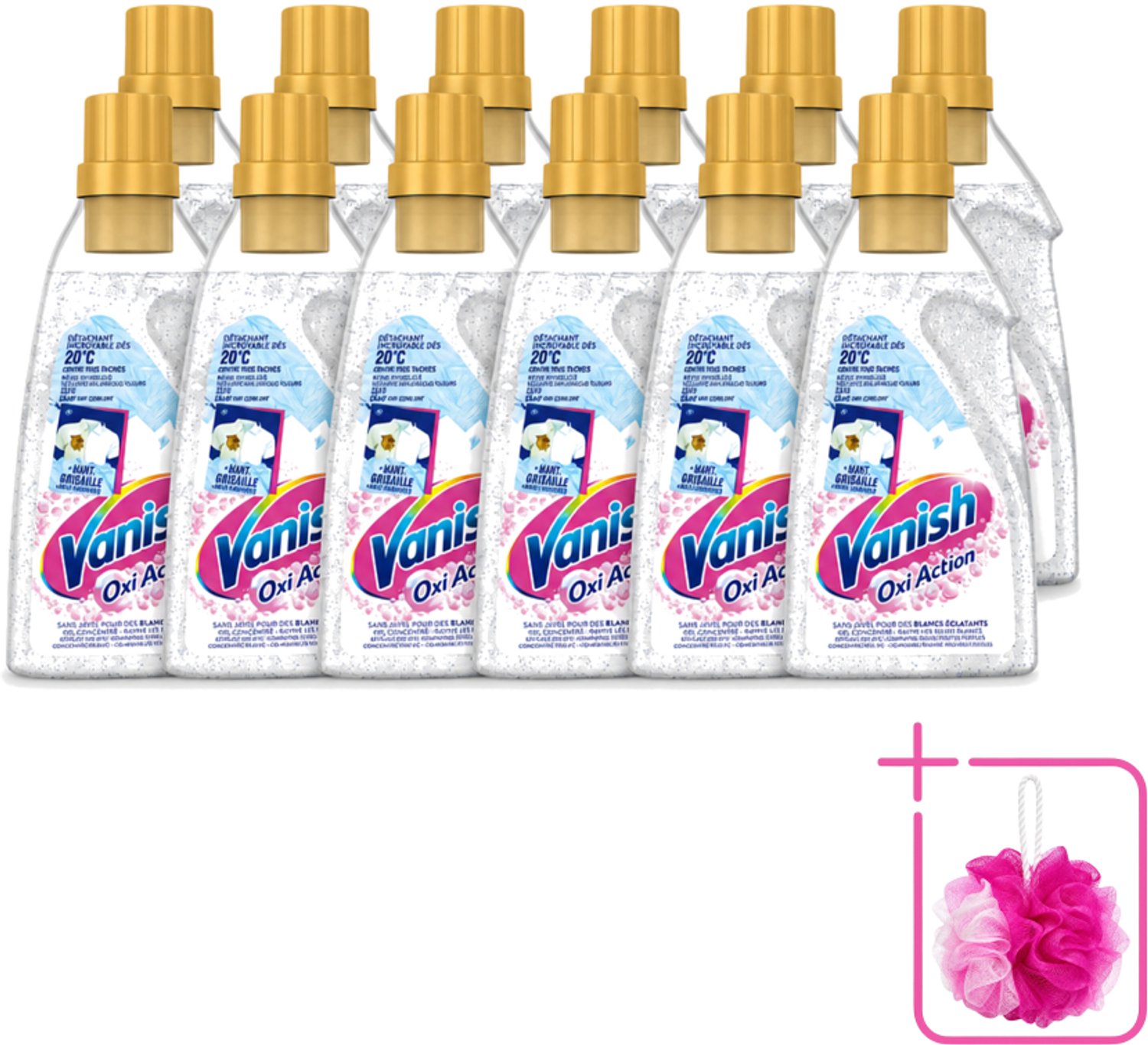 12 x Vanish – Wasbooster Gel – Oxi Action Whitening – 750 ml - Bulkverpakking - Wasbooster - Douchemop - Witte was