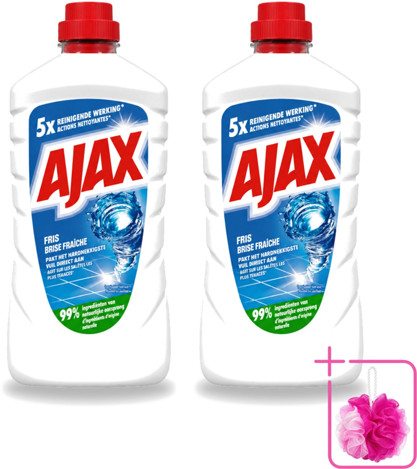 2 x Ajax – Allesreiniger – Fris – 1000 ml - Bulkverpakking - Allesreiniger - Frisheid