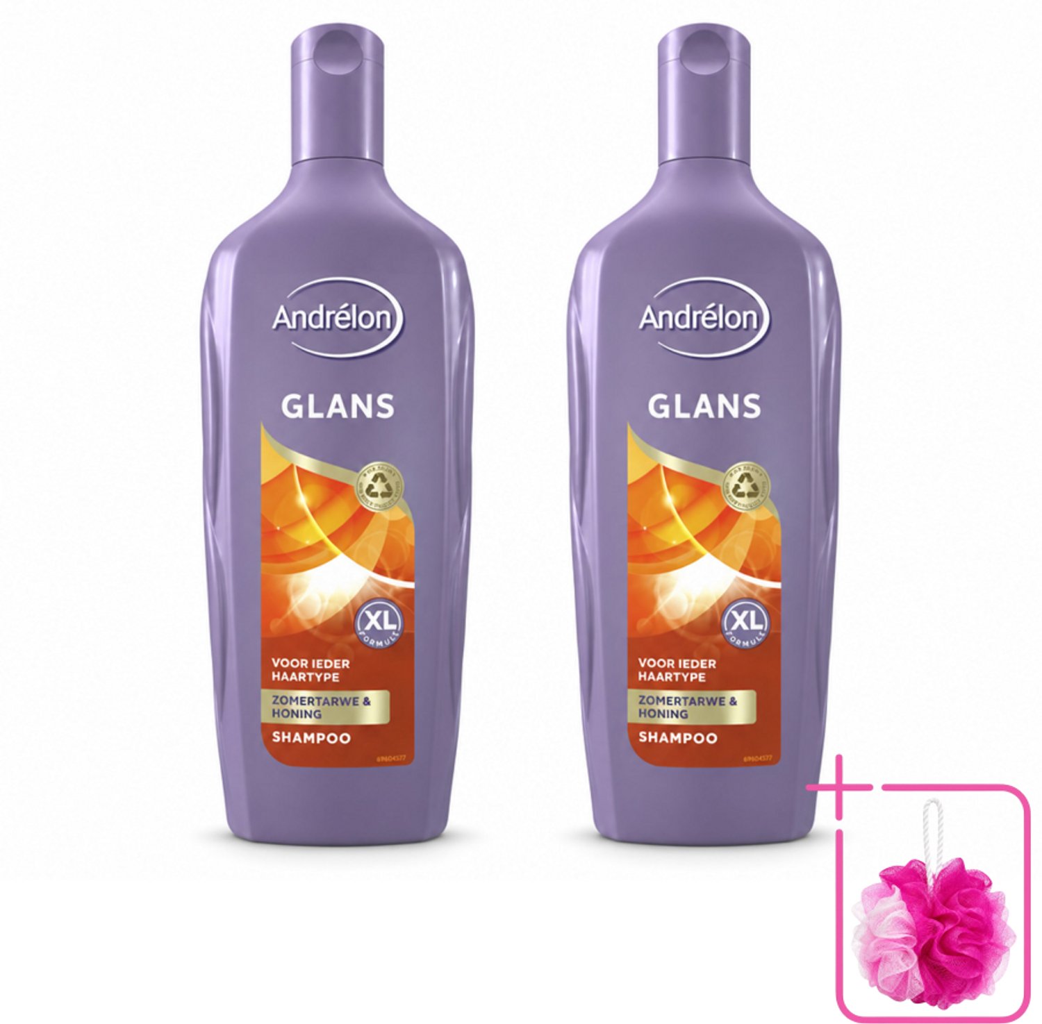 2 x Andrélon - Glans - Shampoo - 450 ml - Bulkverpakking - Glans haar - Douchemop - Natuurlijke glans