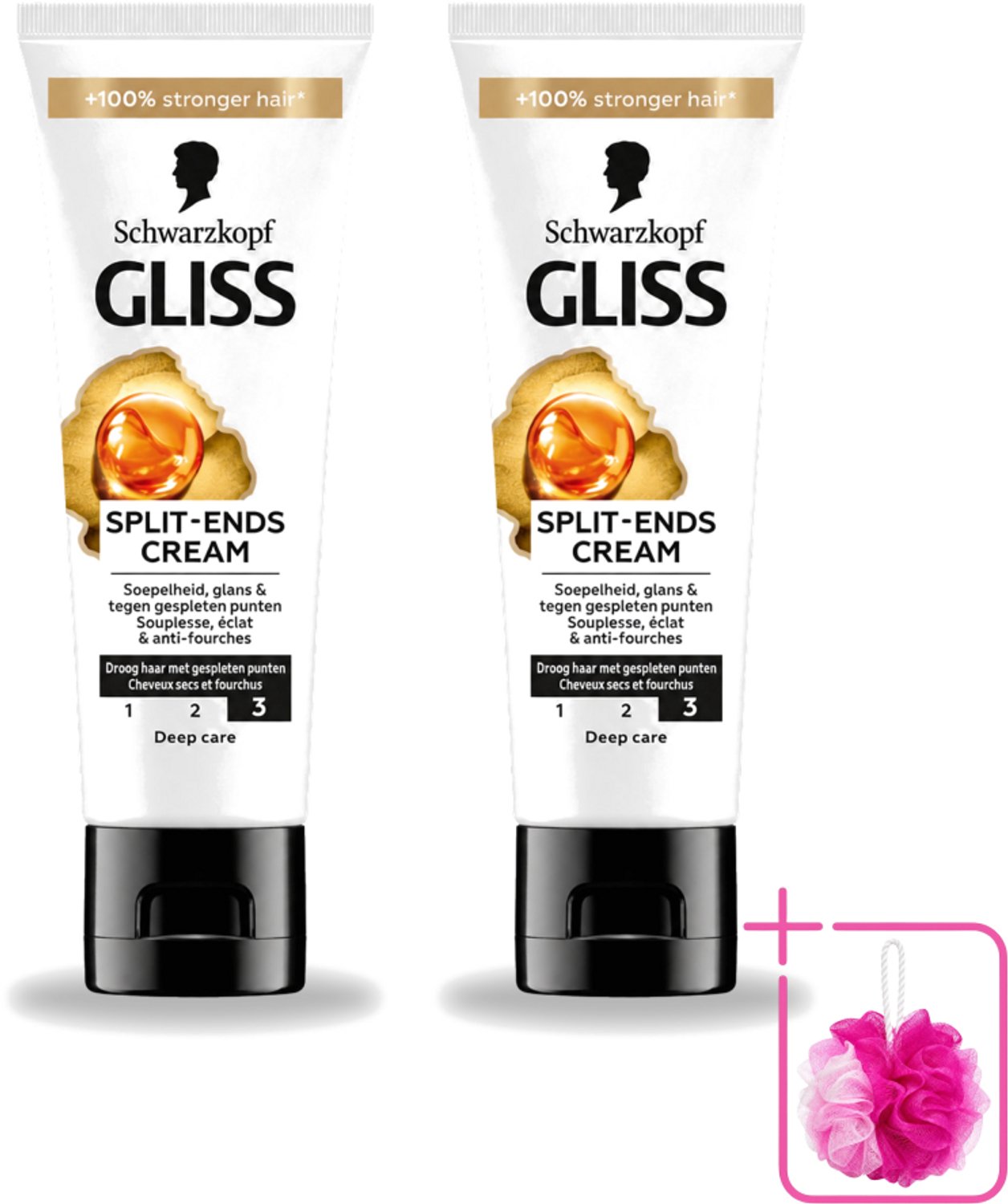 2 x Gliss - Split-Ends Cream - Tegen Gespleten Haarpunten - 50 ml - Bulkverpakking - Gespleten haarpunten - Douchemop - Haarverzorging