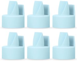 (6-Count) Papablic Duckbill Valves, vervangende melkkleppen compatibel met Spectra S1 S2 en Medela borstkolven accessoires, BPA & DEHP vrij, blauw