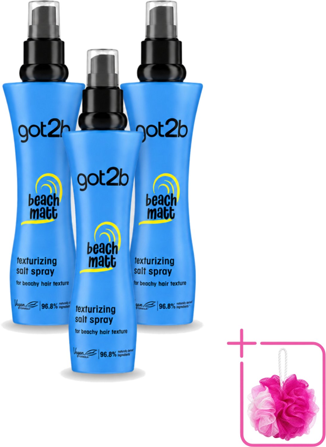 3 x Got2B - Salt Spray - Beach Babe - 200 ml - Bulkverpakking - Strandlook - Douchemop - Zout spray