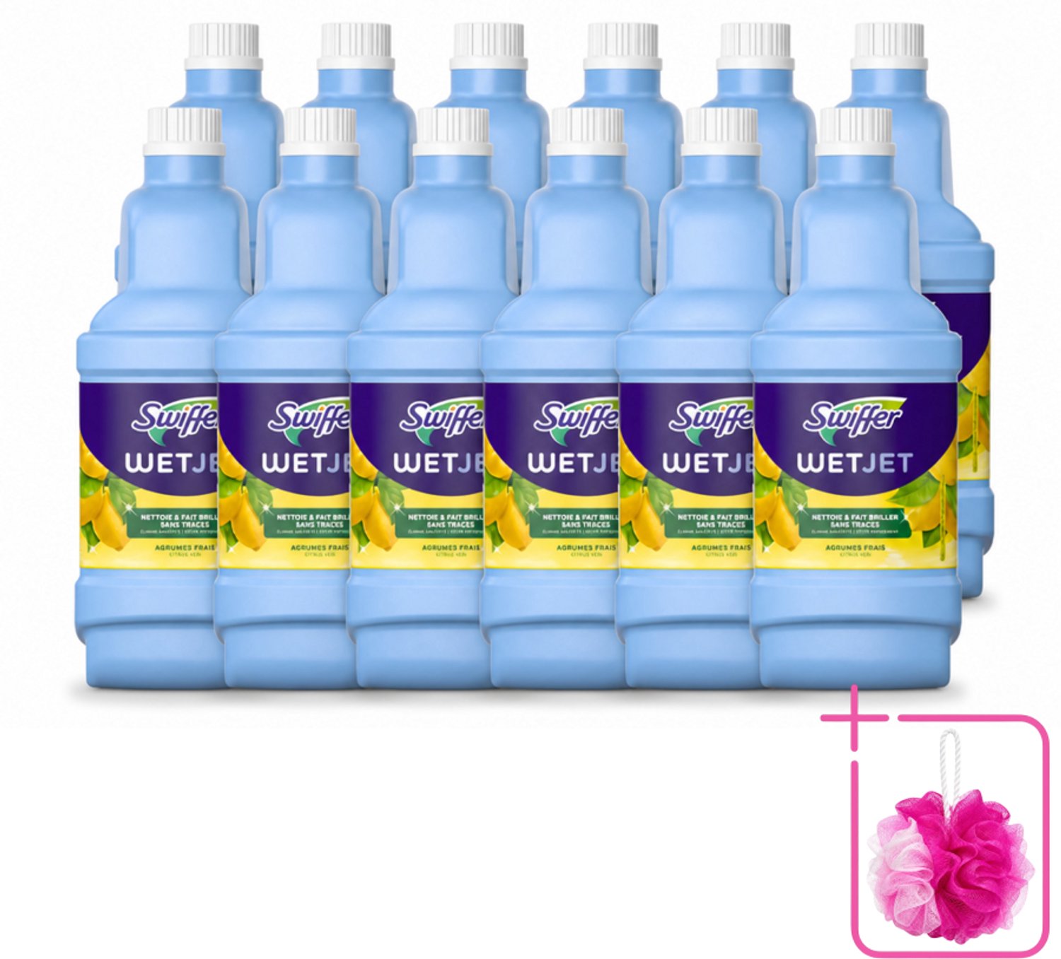 12 x Swiffer - WetJet Reinigingsmiddel – Dweilsysteem Navulling – Alles-in-één – 1,25 L - Bulkverpakking - Vloerreiniging - Douchemop - Vet en vlekken verwijderen