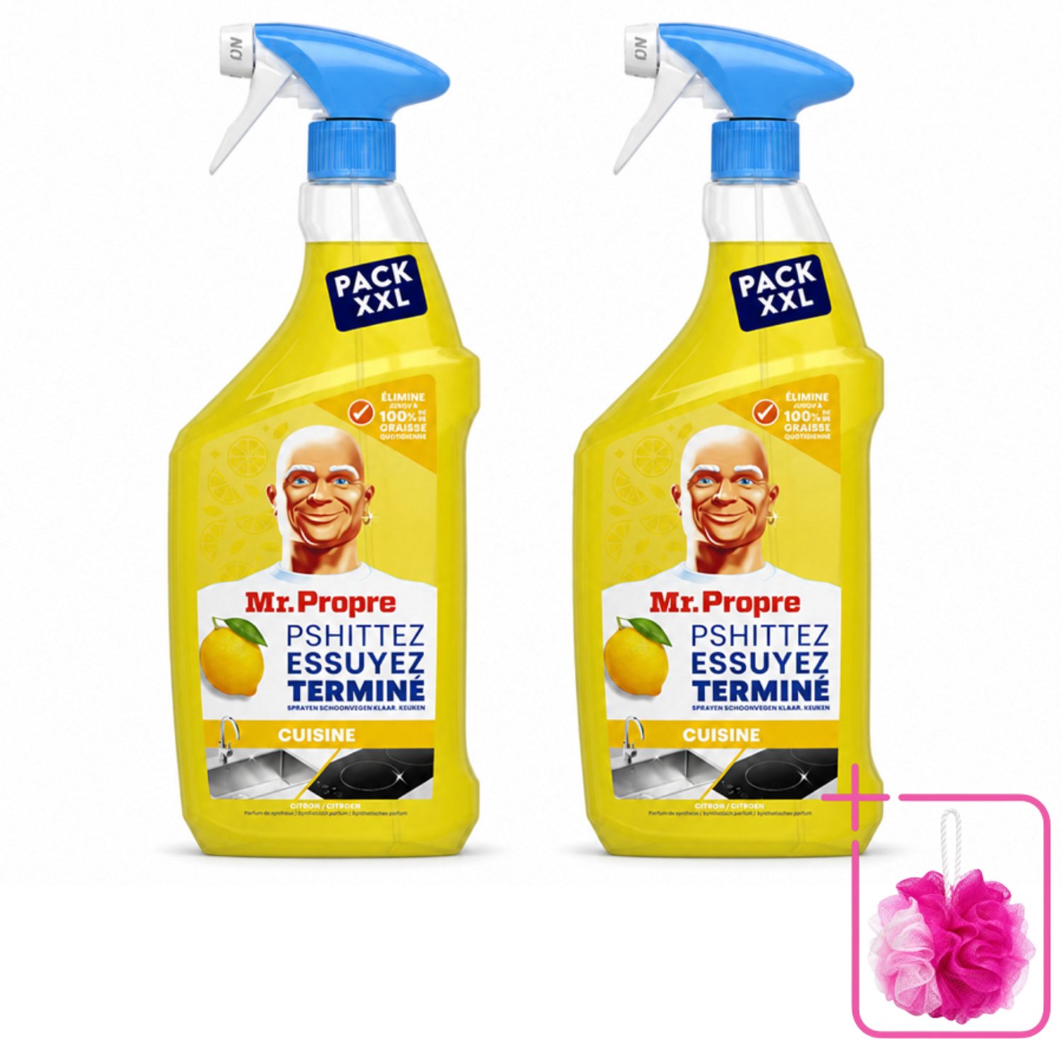 2 x Mr. Propre – Flash Reinheid Spray – Ontvetter & Allesreiniger – Lemon – 800 ml - Bulkverpakking - Ontvetter - Allesreiniger
