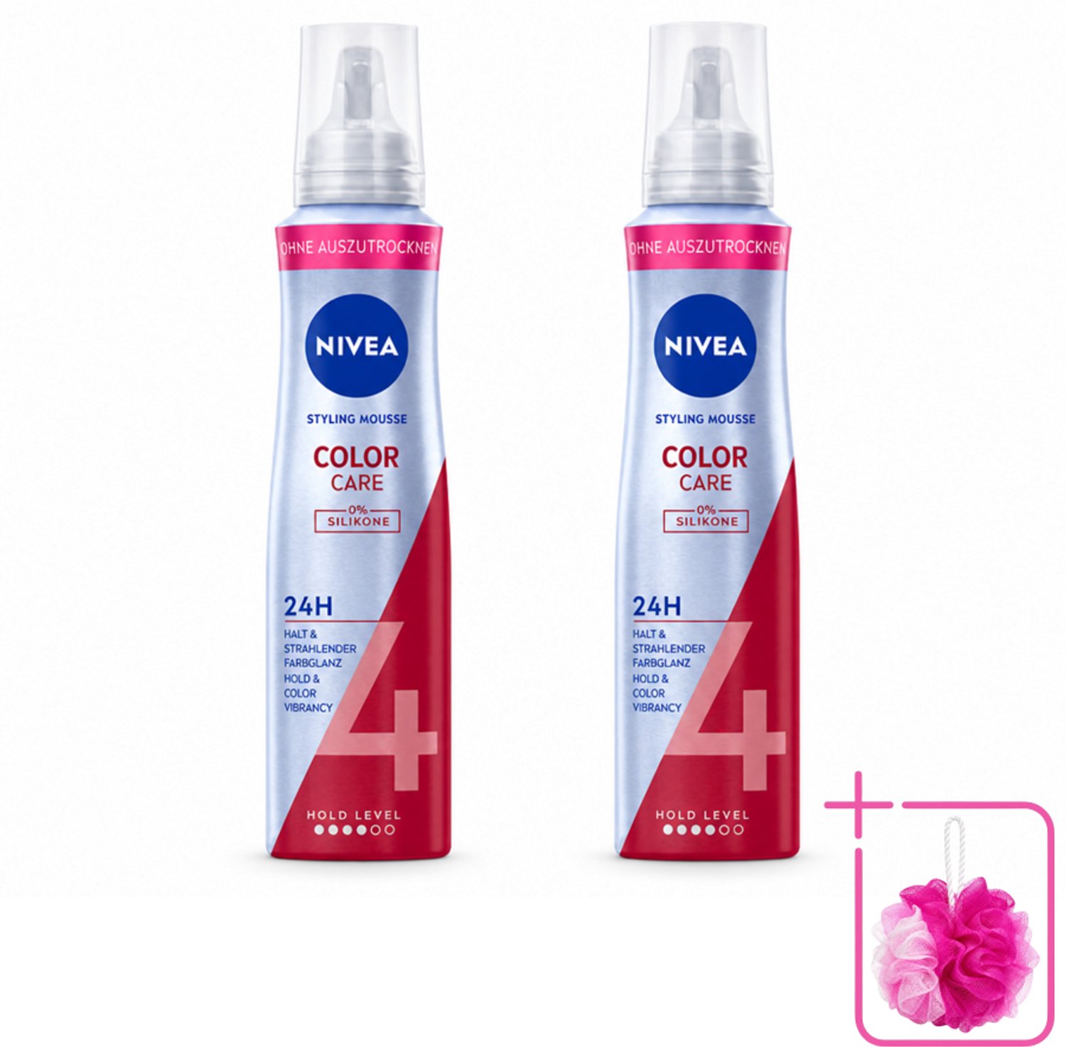 2 x NIVEA – Haarmousse – Color Care & Protect – 150 ml - Bulkverpakking - Haarkleur bescherming - Haarmousse