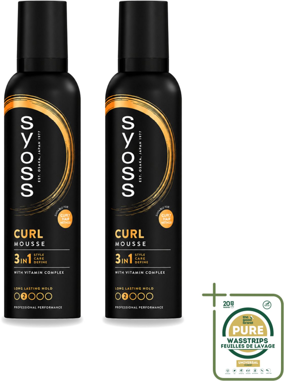 2 x Syoss - Curl - Haarmousse - Anti-Pluis & Bounce - 250 ml - Haarmousse Anti-pluis - Kruldefinitie - Krul Controleren - Haartype Krullend Haar - Haarspray