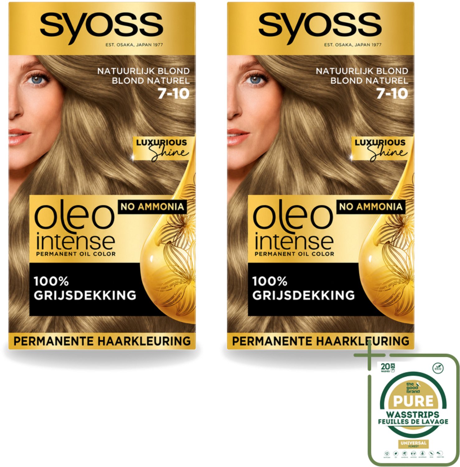 2 x SYOSS - Oleo Intense 7-10 - Haarverf - Permanente Haarkleuring - Natuurlijk blond - Langdurige Kleur - Wasstrips - Haarverf - Permanent Haarkleuren - Ammoniakvrije Haarkleur - Natuurlijk Blond - Grijsdekking