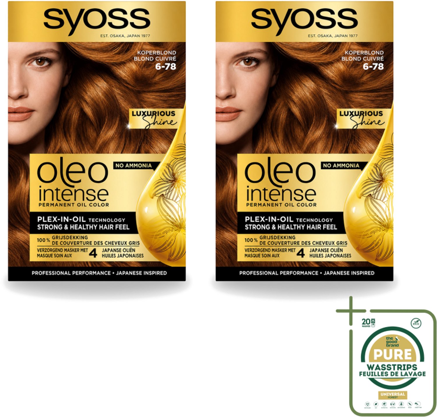 2 x SYOSS - Oleo Intense 6-78 - Haarverf - Permanente Haarkleuring - Koperblond - Langdurige Kleur - Wasstrips - Haarkleur - Permanente Haarkleuring - Koperblond - Olie-formule - Haarverf