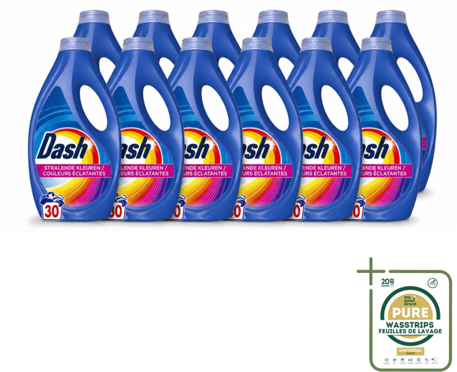 12 x Dash – Wasmiddel – Color – 1350 ml - Wasstrips - Kleurbehoud - Vlekverwijdering - Frisse Kleuren - Wasmiddel Voor Gekleurde Was - Energiezuinig Wassen