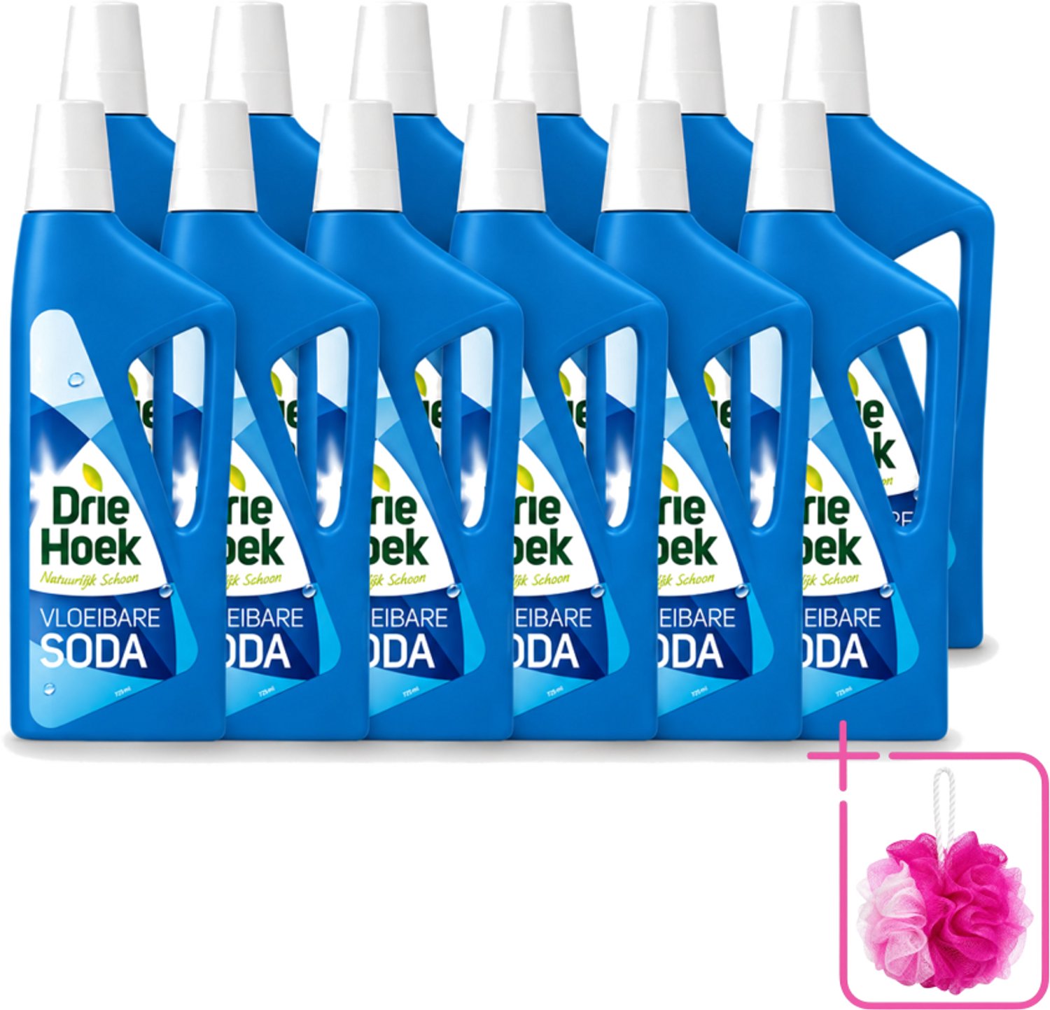 12 x Driehoek – Vloeibare Soda – 725 ml - Bulkverpakking - Vloeibare soda - Douchemop - Schoonmaakmiddel