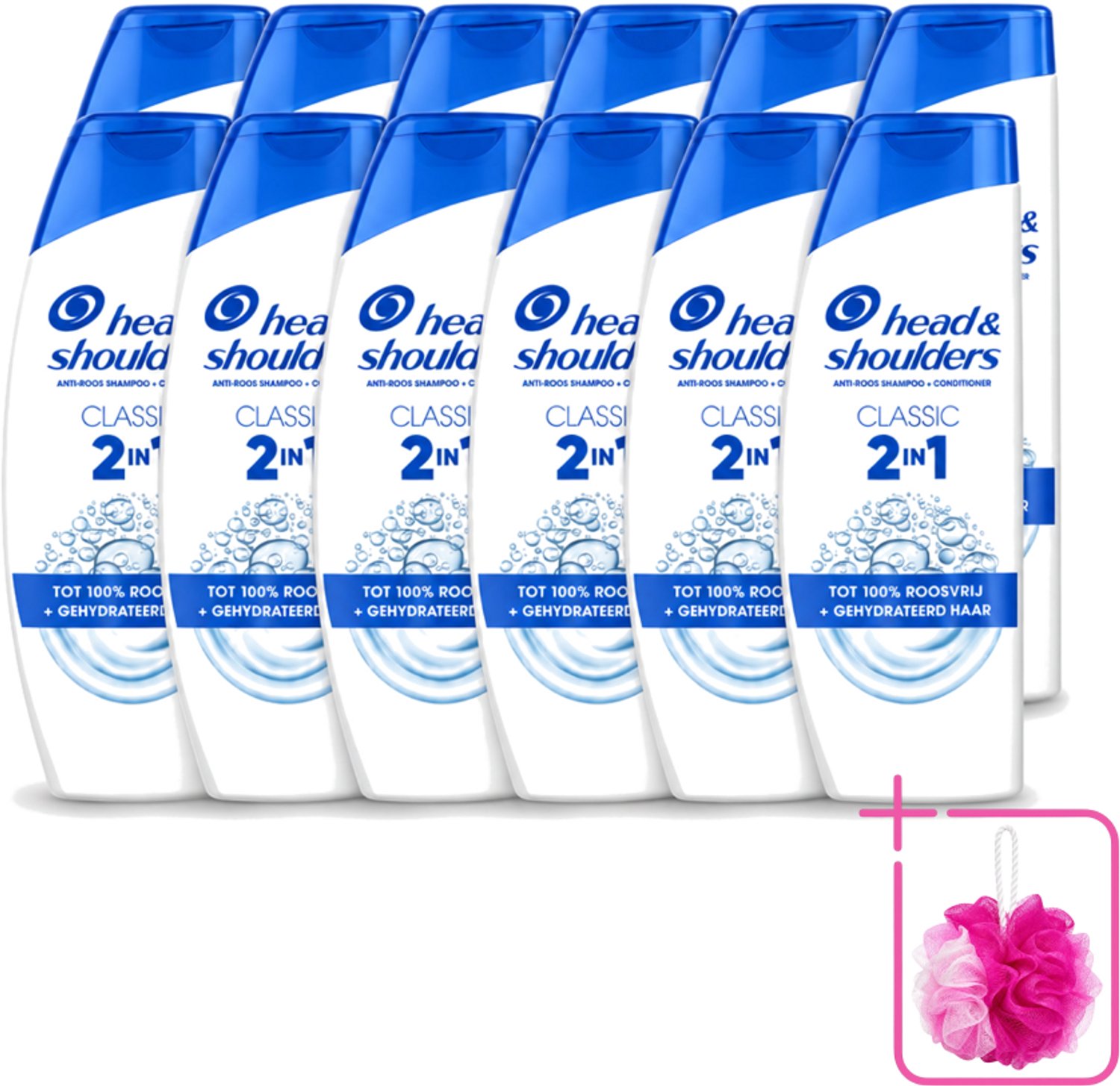 12 x Head & Shoulders – 2-in-1 – Classic – 625 ml - Bulkverpakking - Anti-roos shampoo - Douchemop - 2-in-1 shampoo