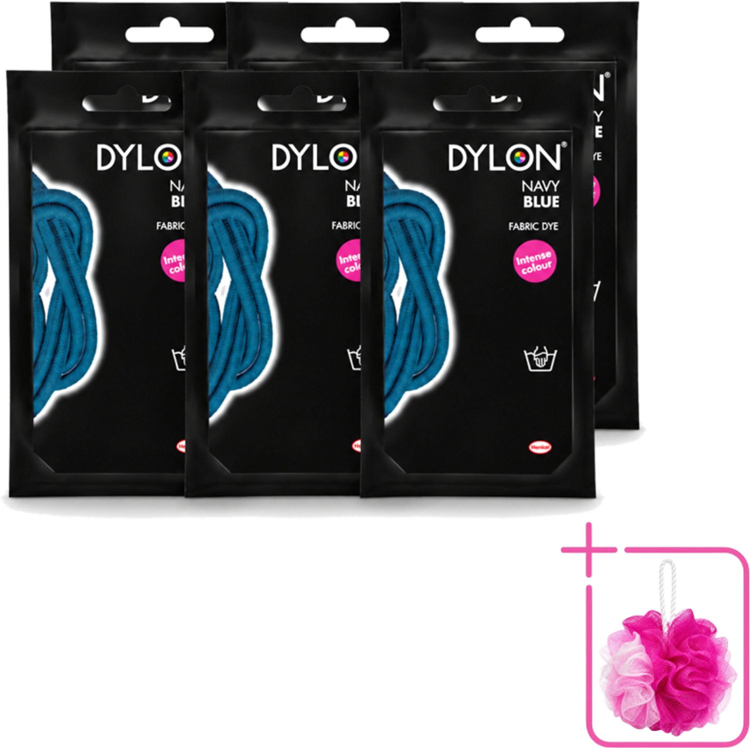 6 x DYLON – Textielverf Handwas – Navy Blue – 50 g - Bulkverpakking - Navy Blue - Douchemop - Marineblauw