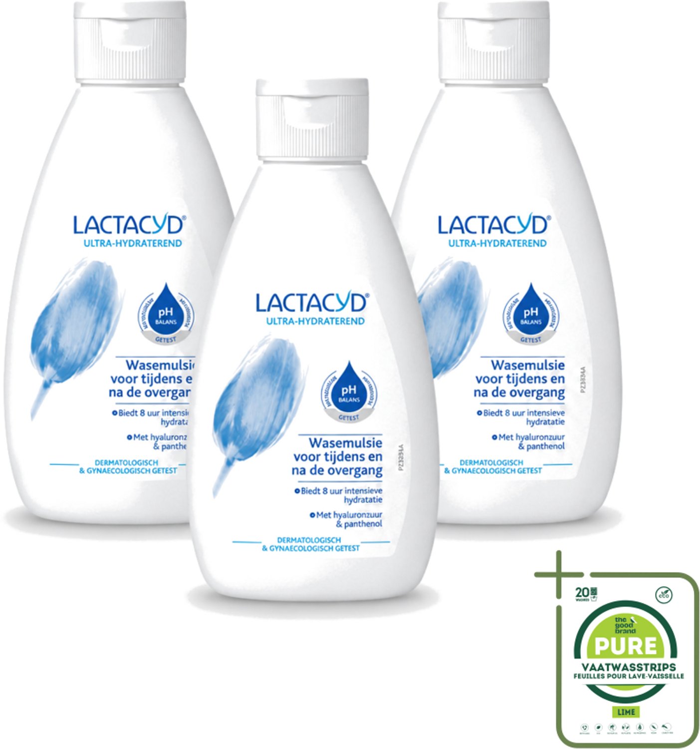 3 x Lactacyd – Ultra Hydraterend – Voor tijdens en na de overgang – 200 ml - Grootverpakking - Vaatwasstrips - Overgang - Hydraatatie - Jeuk - Droogheid - Intieme Verzorging