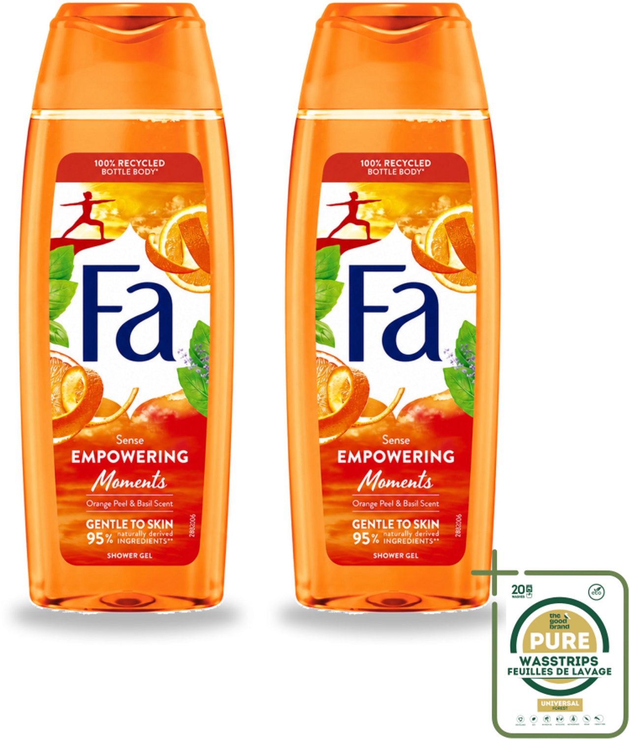 2 x Fa – Douchegel – Empowering Moments – 250 ml - Wasstrips - Douchegel - Hydraterende Douchegel - Douchegel Voor Huid - Douchegel Voor Normale Huid - Douchegel Met Geur