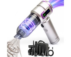 Yerkoo Draadloze Kruimeldief Handstofzuiger - Air Duster met Blaasfunctie & USB-C Oplaadbaar - Kruimelzuiger voor Auto, Interieur & Toetsenbord - Autostofzuiger voor Kruimels en Stof Verwijderen