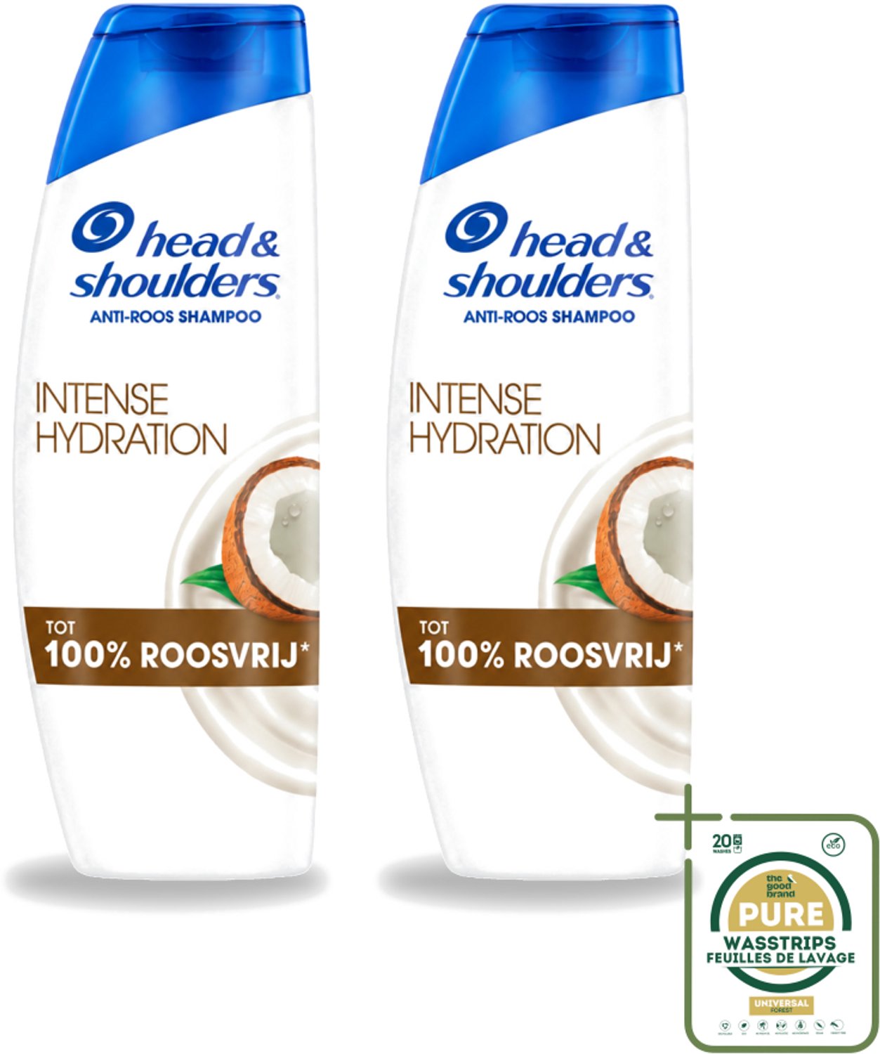2 x Head & Shoulders - Shampoo - Intense Hydration - 100% Roosvrij - 300 ml - Wasstrips - Anti-roos Shampoo - Hoofdproblemen - Hoofdhuid Hydergatie - Kokosolie Shampoo - Microbioom Balans