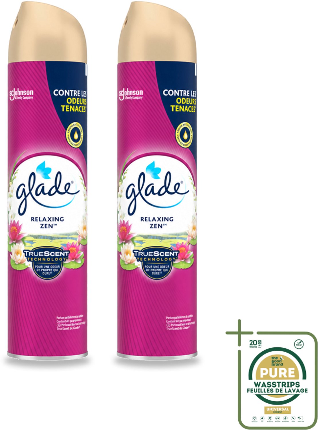 2 x Glade - Luchtverfrisser Spray - Relaxing Zen - 300 ml - Luchtverfrisser - Ontspanning - Geur - Frisheid - Badkamer