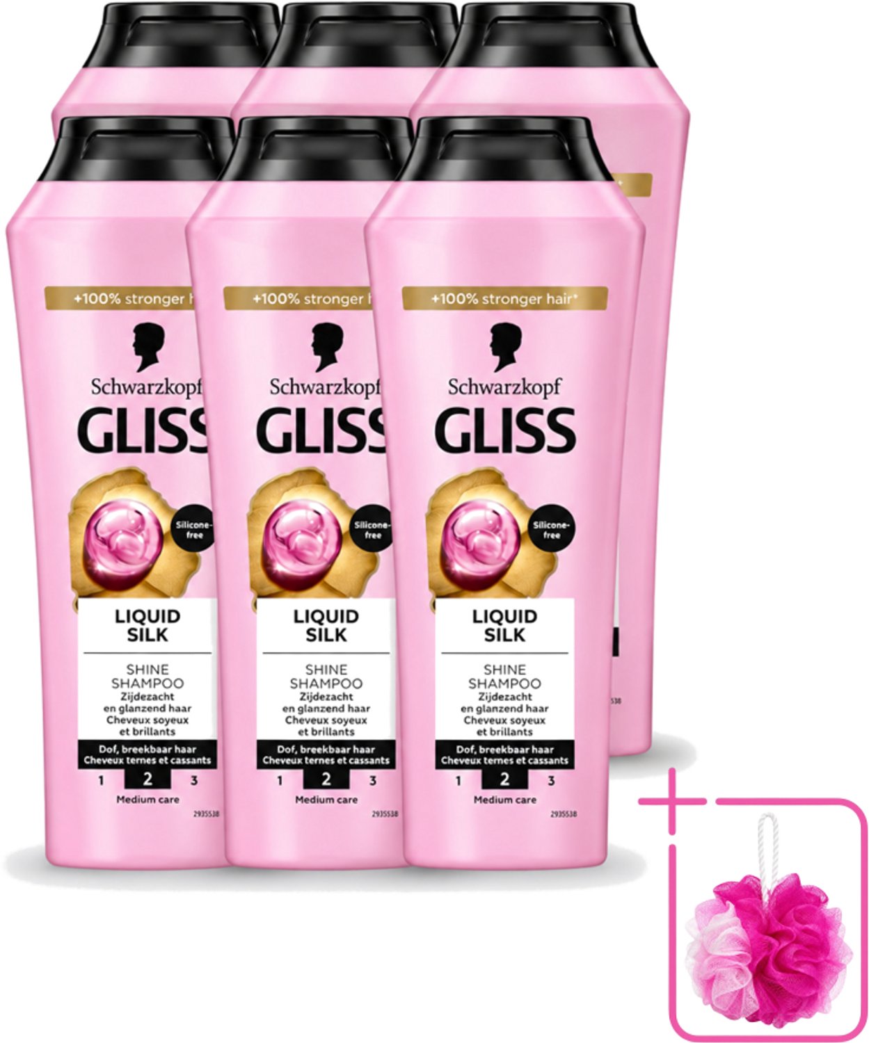 6 x Gliss - Shampoo - Liquid Silk - Voor Glanzend en Zijdezacht Haar - 250 ml - Bulkverpakking - Glans haar - Douchemop - Zijdezacht haar