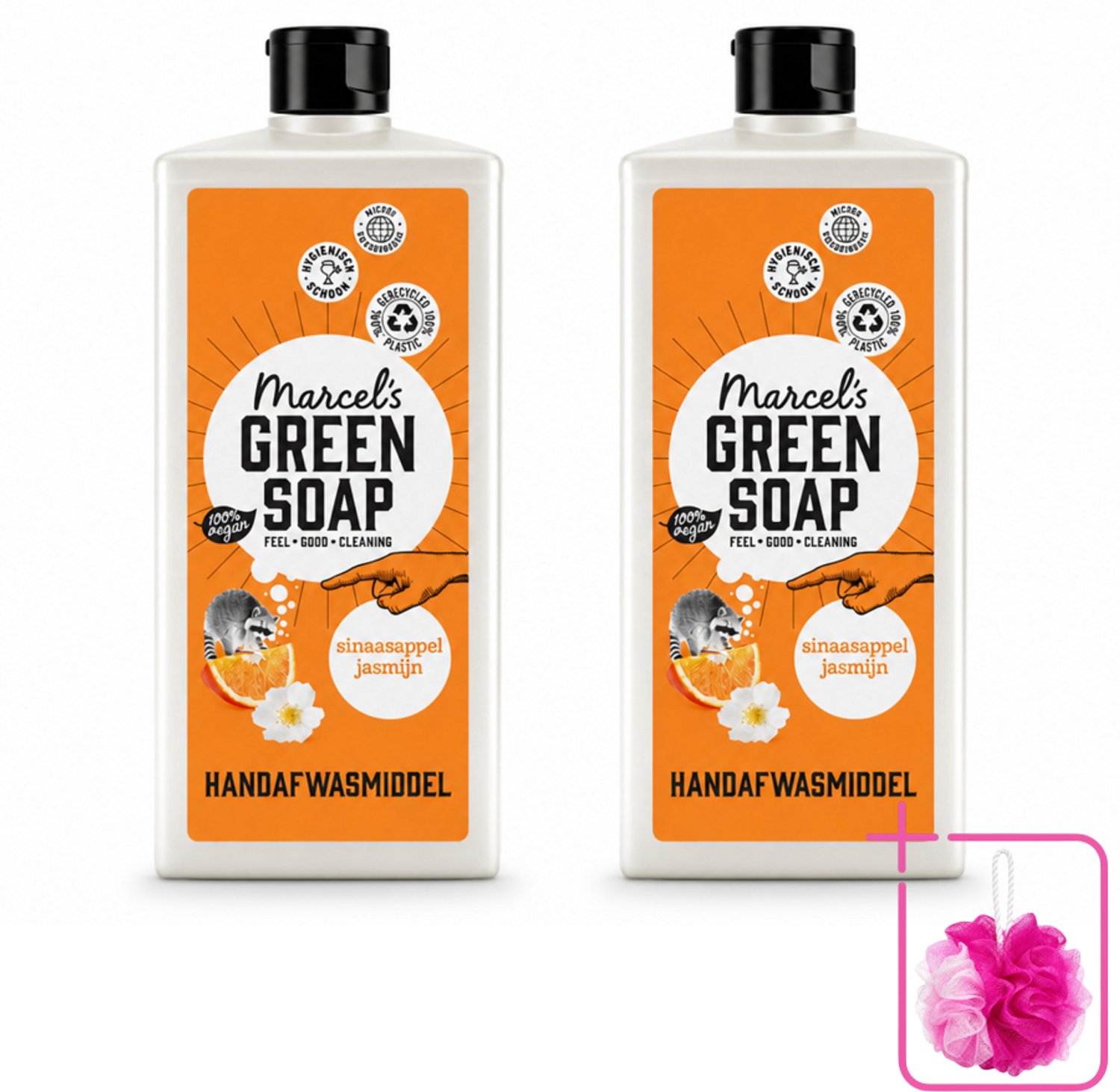 2 x Marcel's Green Soap - Afwasmiddel - Sinaasappel & Jasmijn - Voor dagelijks gebruik - 500 ml - Bulkverpakking - Afwasmiddel sinaasappel jasmijn - Douchemop - Natuurlijke afwas