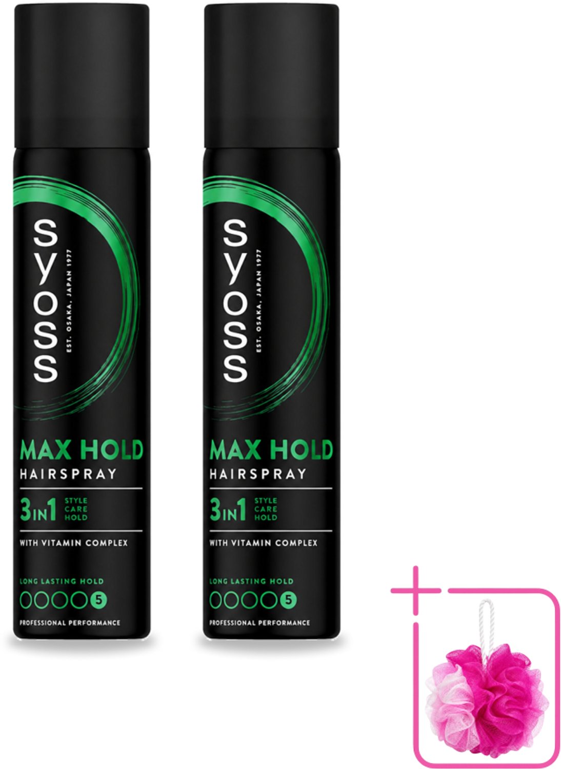 2 x Syoss - Max Hold - Haarspray - Compacte Fixatie - 75 ml - Bulkverpakking - Haarspray - Douchemop - Fixatie