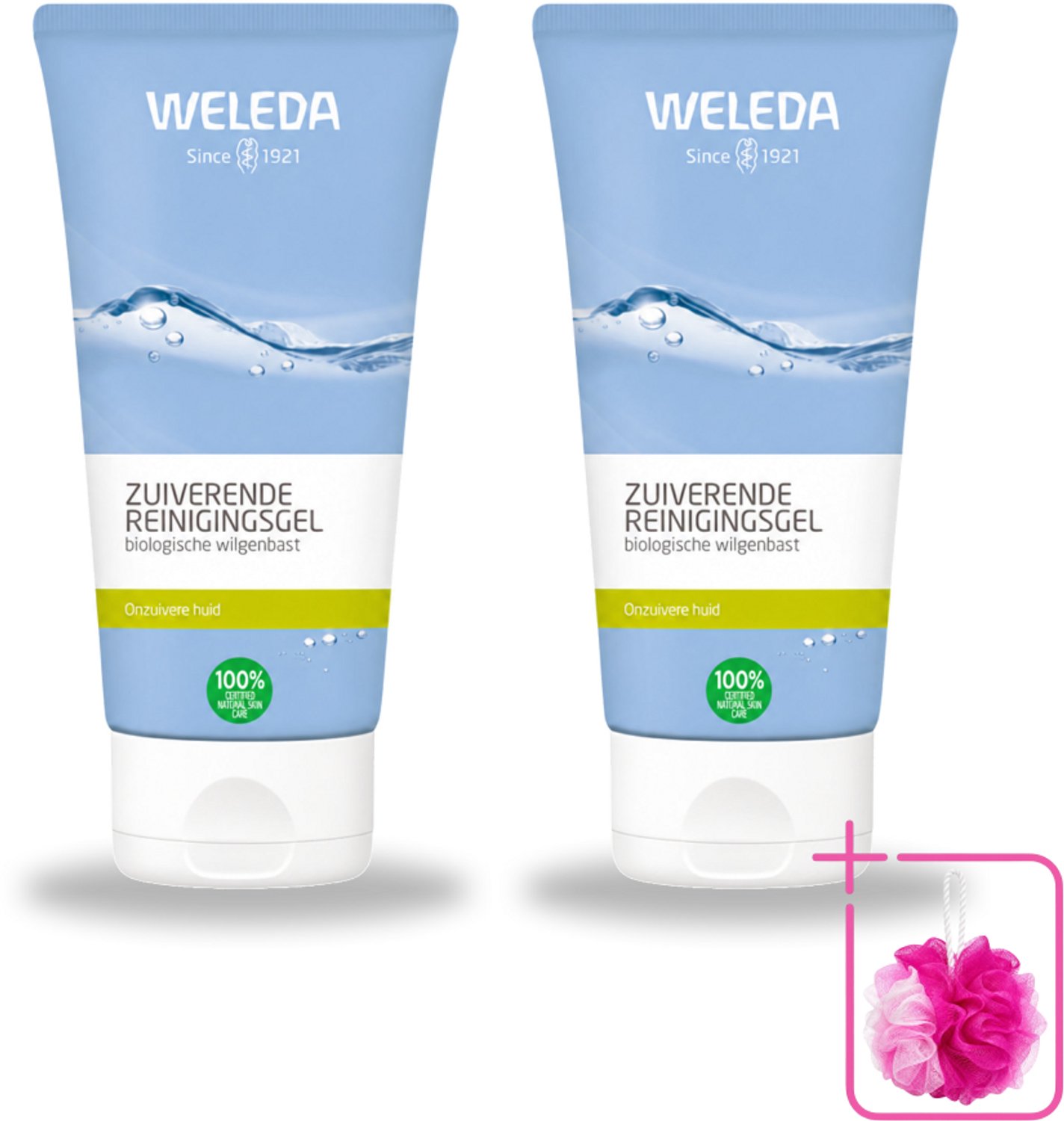 2 x WELEDA - Reinigingsgel Zuiverend - Voor onzuivere huid - 100 ml - Bulkverpakking - Zuiverende reiniging - Douchemop - Onzuivere huid