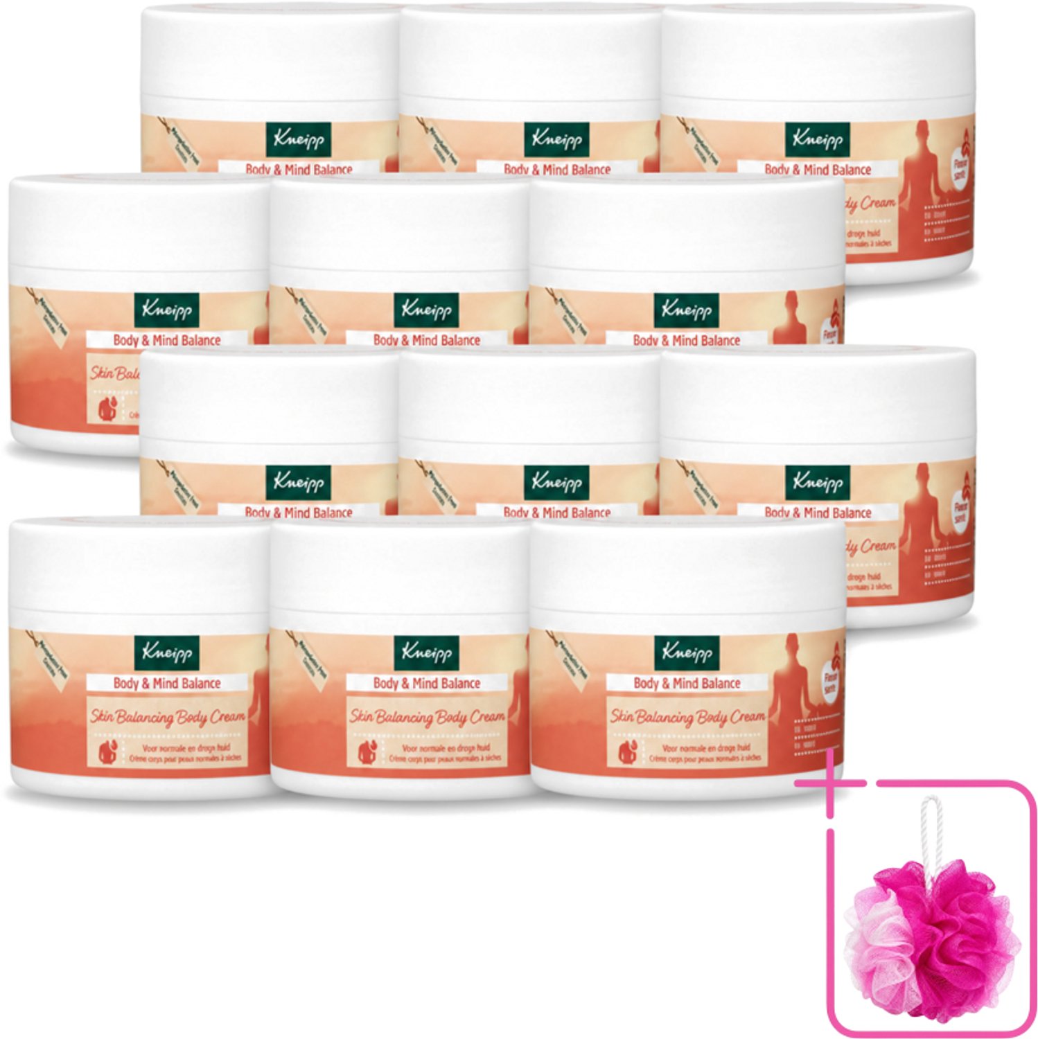 12 x Kneipp - Body crème - Body & Mind Balance - Iris & Vetiver - 200 ml - Bulkverpakking - Kneipp Bodycrème - Douchemop - Balans