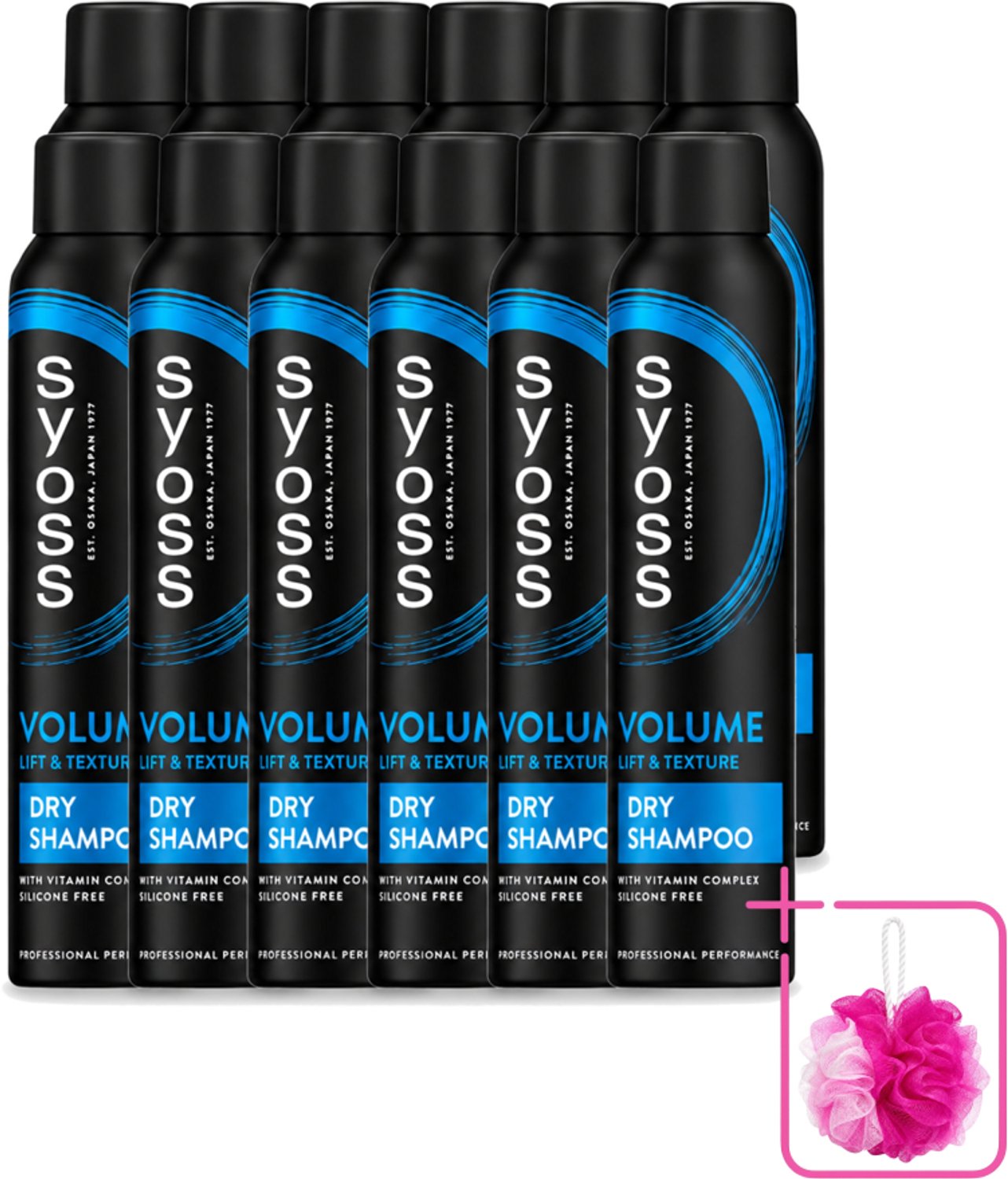 12 x SYOSS - Volume Droogshampoo - Shampoo - Voor Volumeboost - 200ml - Bulkverpakking - Volume droogshampoo - Douchemop - Fris haar