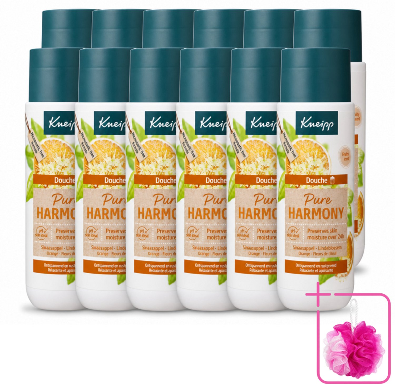 12 x Kneipp - Douchegel - Oranje lindebloesem - 200 ml - Bulkverpakking - Douchegel - Douchemop - Natuurlijke reiniging
