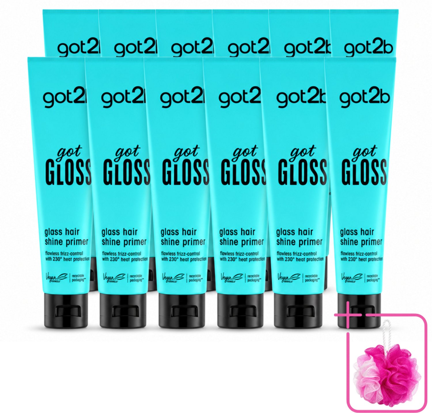 12 x Got2B - Haarprimer - Got Gloss - 150 ml - Bulkverpakking - Haarprimer - Douchemop - Glans