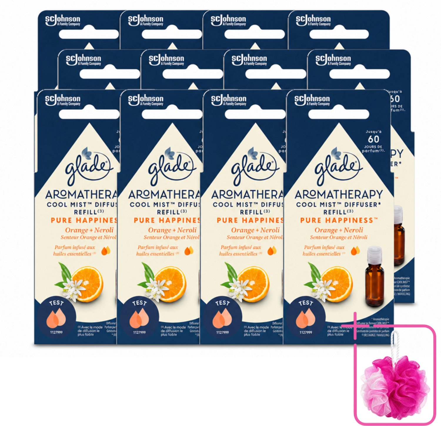 12 x Glade - Mistnavulling Pure Happiness - Aromatherapie - 17,4 ml - Bulkverpakking - Aromatherapie - Douchemop - Geurverspreiding