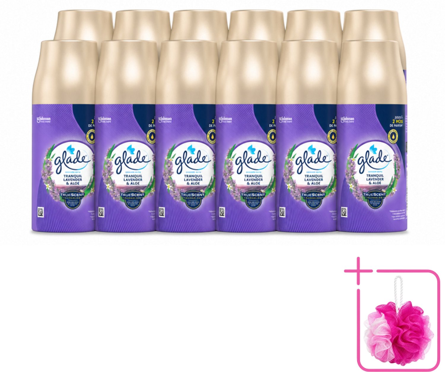 12 x Glade - Automatische Spray - Tranquil Lavender & Aloë - 269 g - Bulkverpakking - Lavendel - Douchemop - Aloe Vera
