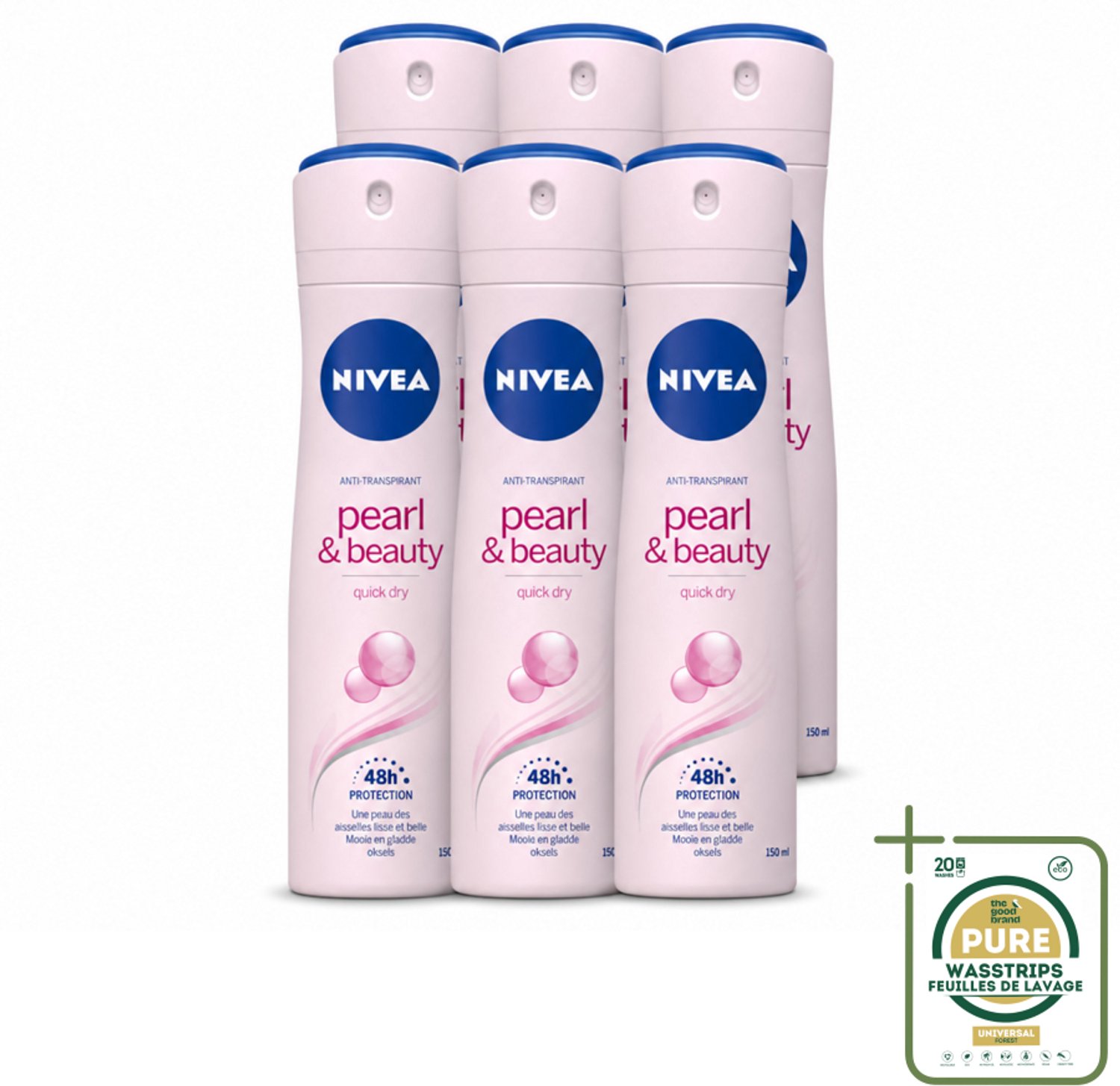 6 x NIVEA – Deodorant Spray – Pearl & Beauty – 150 ml - Deodorant Spray - Anti-Transpirant - Okselhuid Verzorging - Frisse Geur - Huidverzorging