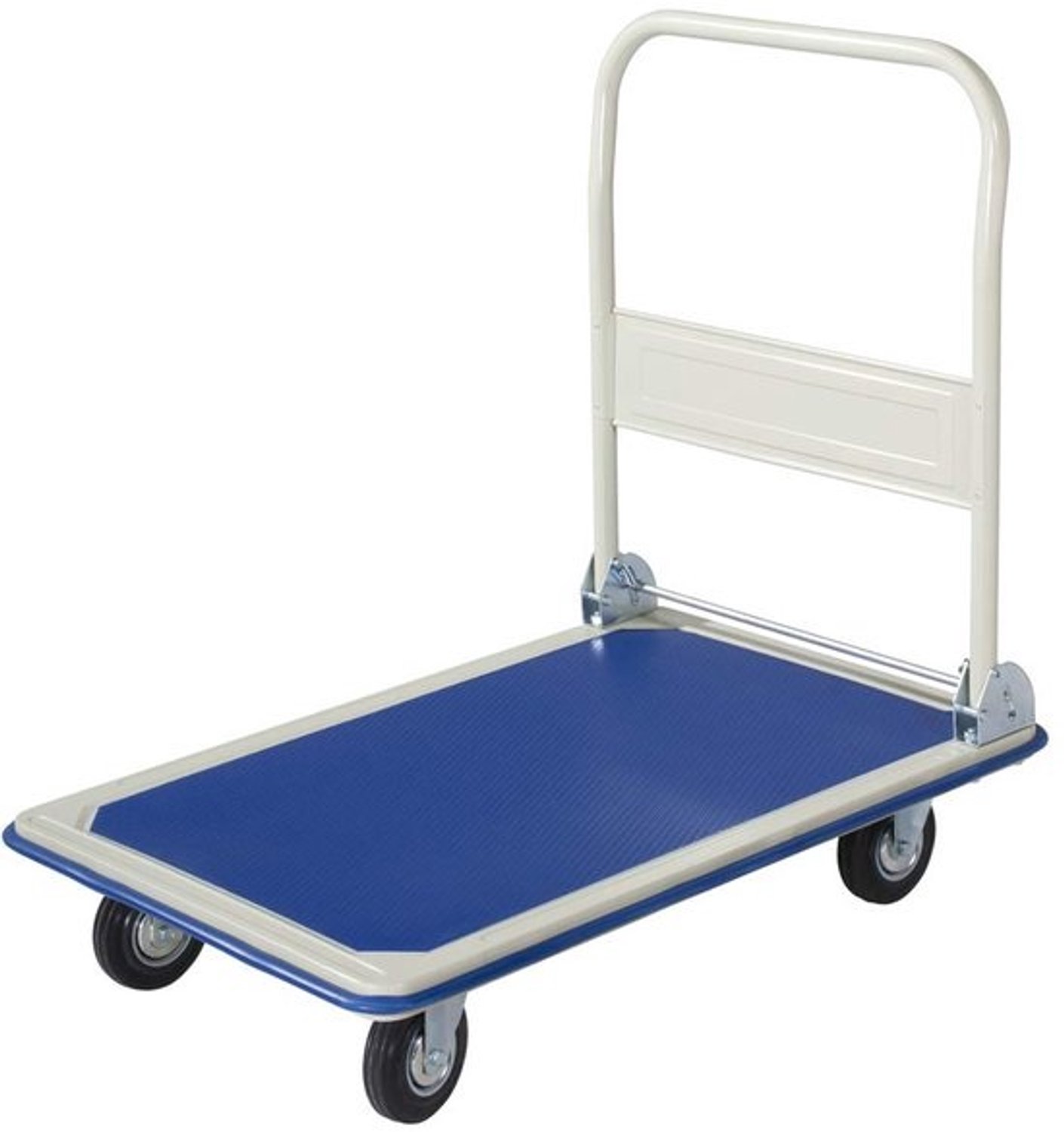 Opvouwbare platformwagen - Kluswagen - transportkar - Voor het verplaatsen van zware spullen - Antislip rubberen platform - 300 kg draagvermogen - Blauw