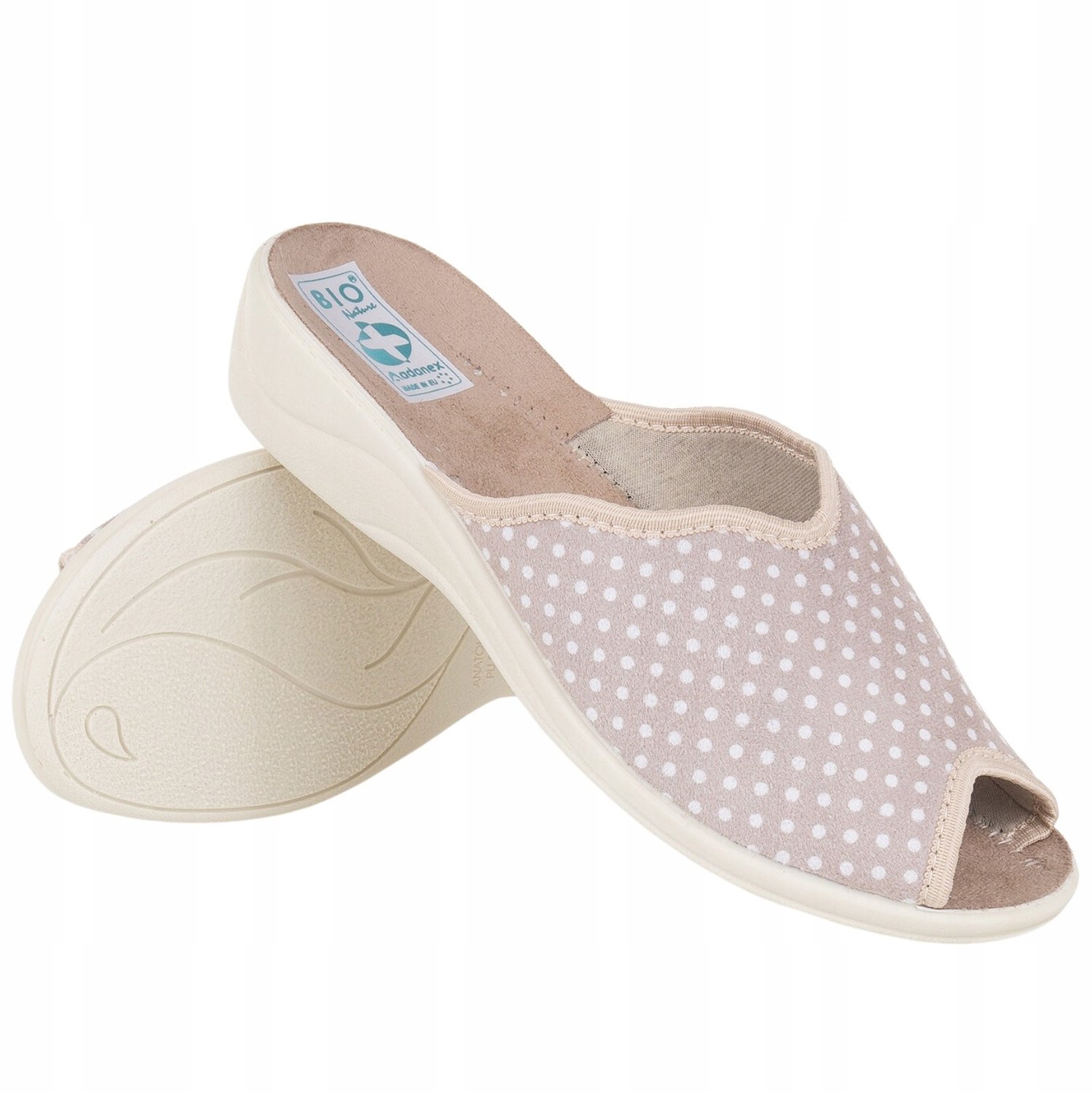 Adanex Dames Pantoffels 28035 Beige - Comfortabele Huisschoenen Maat 41