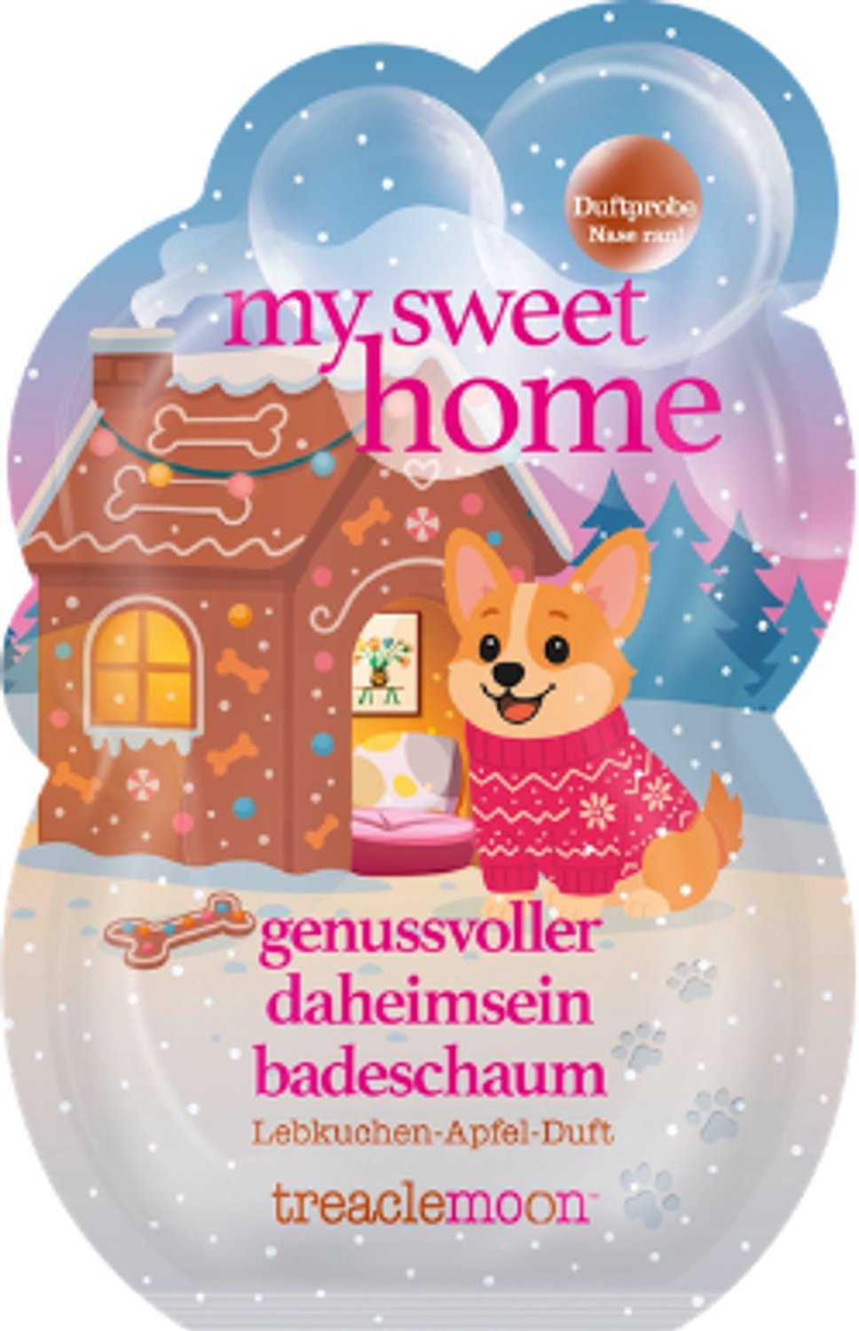 Winter Badschuim My Sweet Home - Treaclemoon | 1x80 g - Peperkoek & Appel | Badzout - Limited Edition 2026