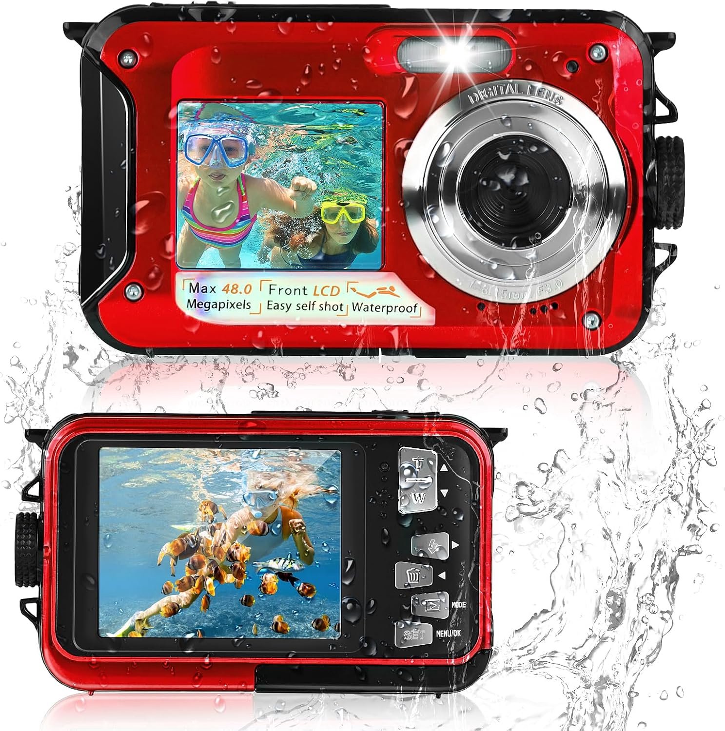 Subcquea Camera Comius Sharp Digital Underwater Camera 10ft 30MP Photo FHD Video 16x Digital Zoom with 32G Memory Card - ShopVlot