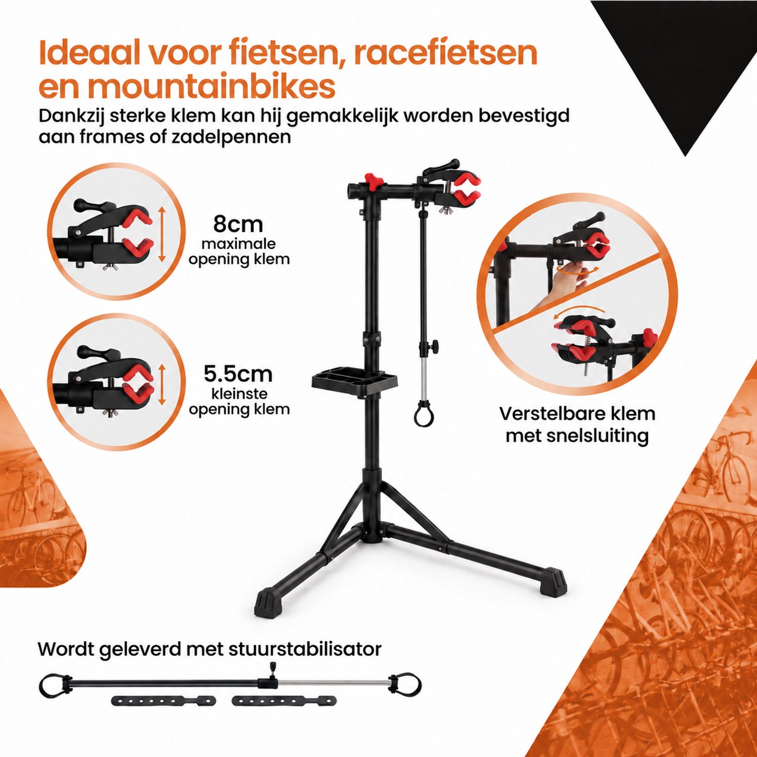 Fiets Montagestandaard - Fiets Reparatiestandaard – Fietsstaander - Fietslift - mountainbike - race fiets - tot 45KG – foto 3