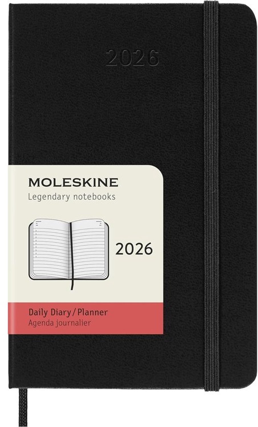 Dagkalender - Agenda - Planner - Afspraken plannen - Elke dag een pagina - Pocketformaat A6 - Zwart