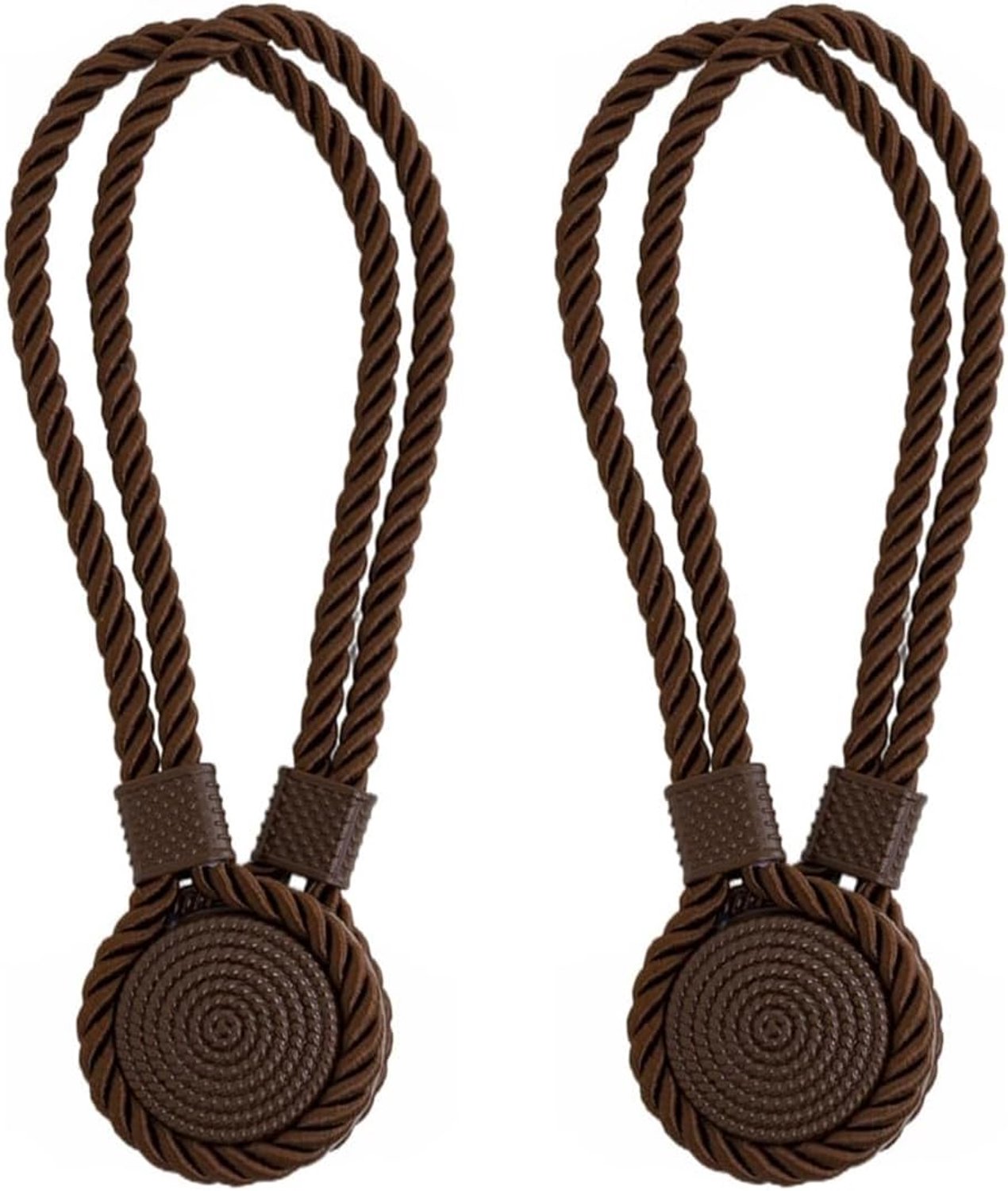 2 PCS Weven Gordijnriemen, Gordijn Tiebacks Magnetische Rope voor Outdoor Window Holdbacks, Bruin