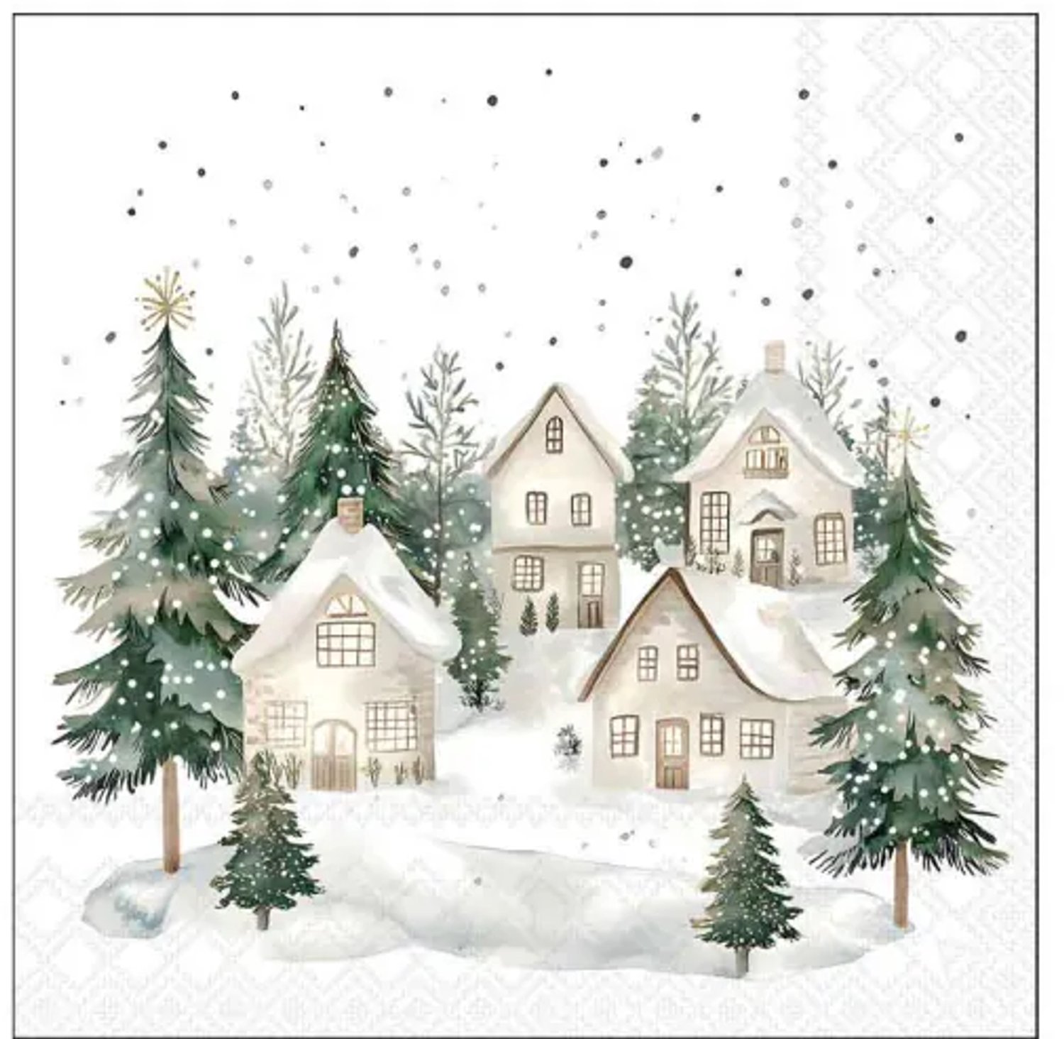 Ambiente - Servetten - 25 x 25 cm - Snowy Houses