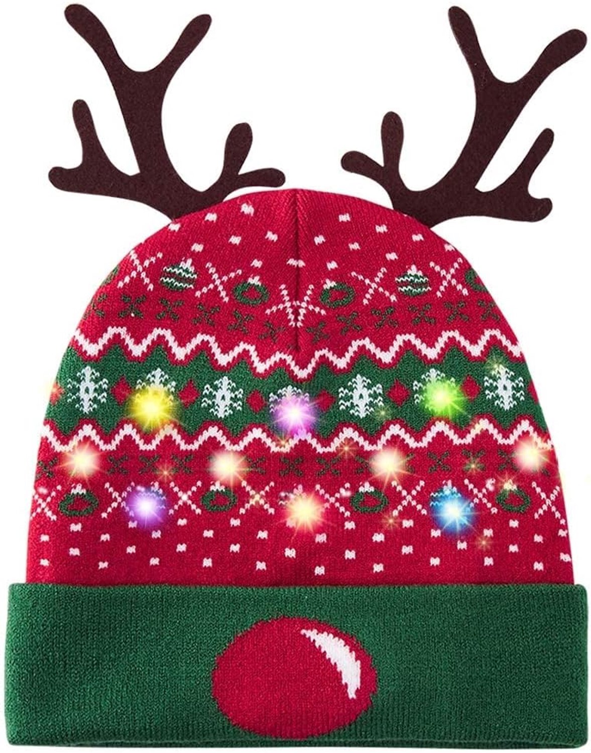 Belovecol Kerstmutsen volwassenen muts gebreide muts LED lichten nieuw lelijke Xmas Party Unisex Cap Pudelmuts