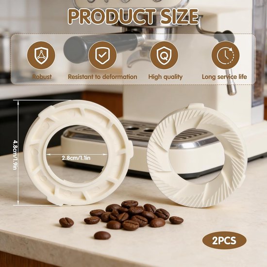 2 stuks keramische maalringen, hoogwaardige nauwkeurige maalstenen van keramiek voor koffiemachines uit de EP-serie, compatibel met Philips Saeco Latte Go, maalstenen reserveonderdelen voor — afbeelding 4