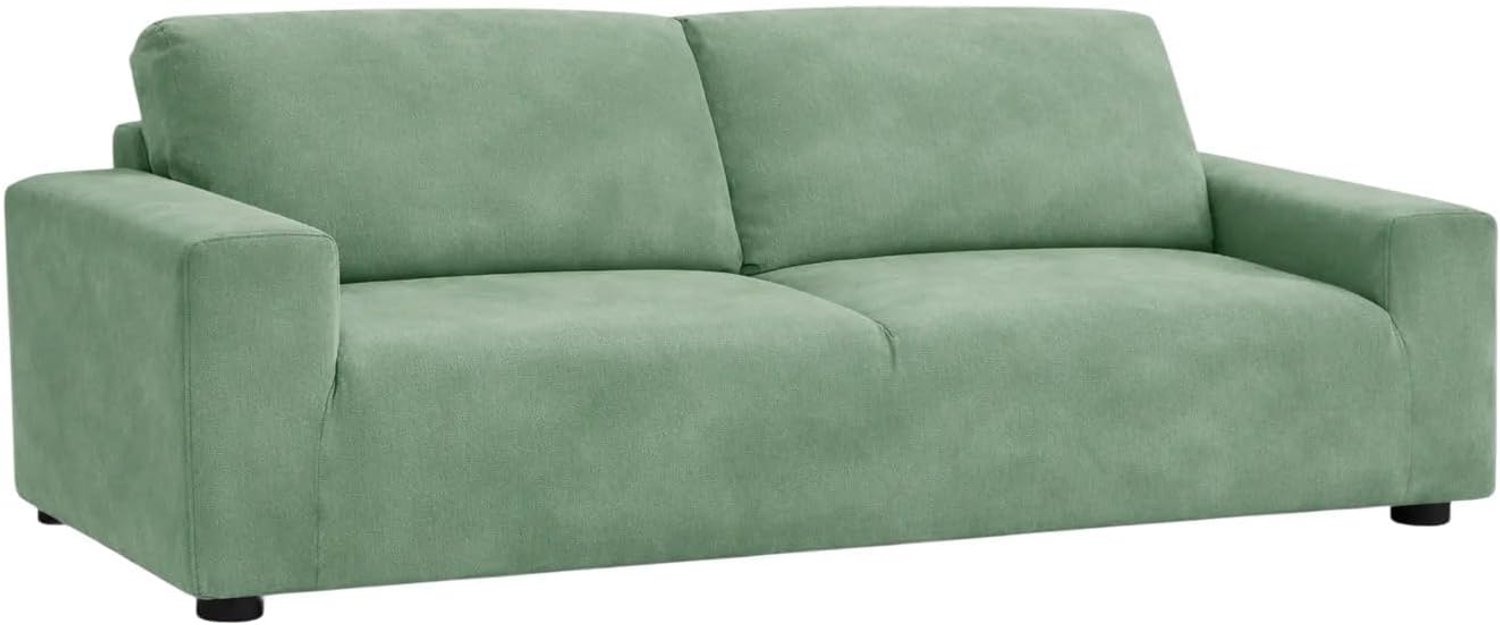 TRAMAS+ Stretch Bankhoes voor 3-zits (183-234 cm), elastische bankovertrek in saliegroen, perfecte pasvorm, antislip, volledige bescherming voor bank met armleuningen, groen Seco