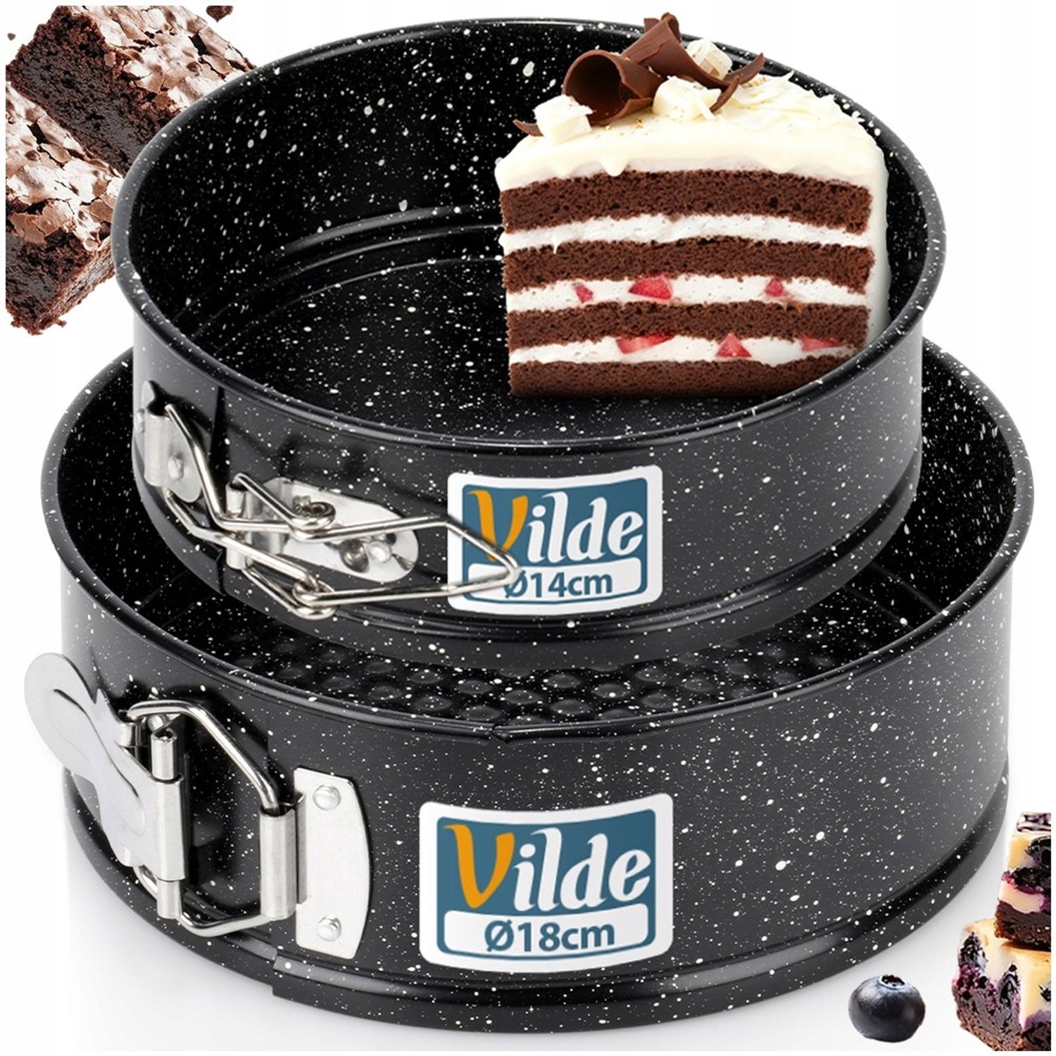 2x Granit Fondantvormen Taartvormen Bakvormen 14 + 18cm