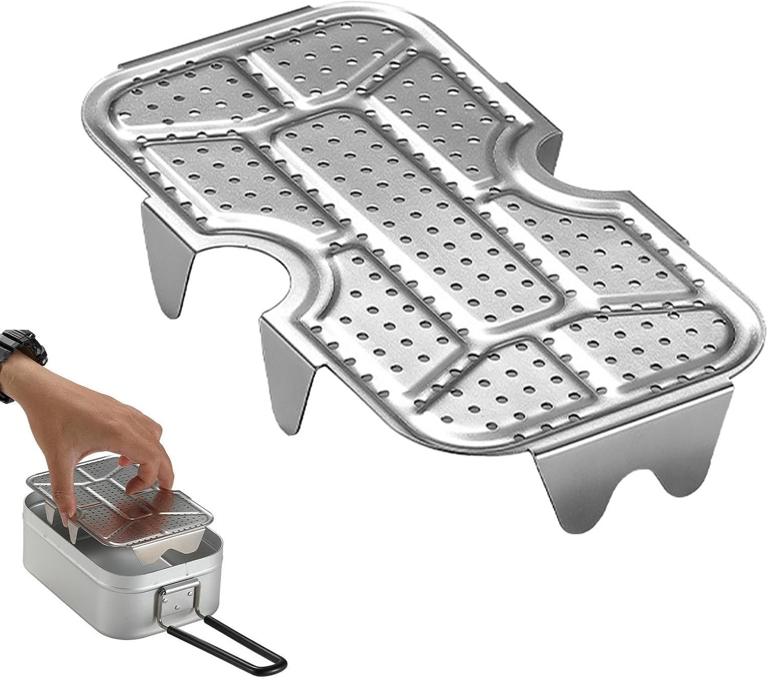 Stoomrek voor koken, kampeerstoomrek, Stoominzetstuk Stoomrek