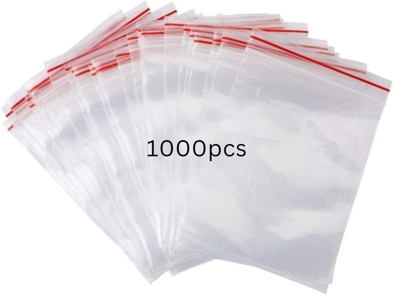 1000 plastic zakken met ritssluiting, 20 x 30 cm, afsluitbare ritszakken, kledingbagage, hersluitbare plastic zakken, verpakkingszakken