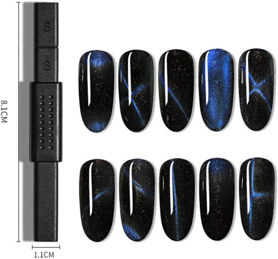 6 stuks hoogwaardige magneetstaafjes, set voor kattenoogeffect, perfect om te knutselen, nagelgereedschap, te gebruiken met nagellak of 3D-poeder, magnetisch, kattenooggel — afbeelding 5